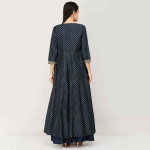 "SPAN Women Printed Blouse with Lehenga and Long Jacket "