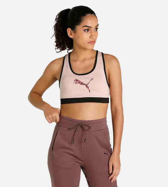 Logo Print Sports Bra