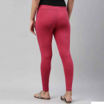 Women Pink Solid Ankle-Length Leggings